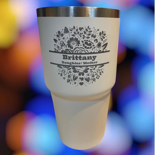 Floral Custom Stanley Cup - Personalized Drinkware
